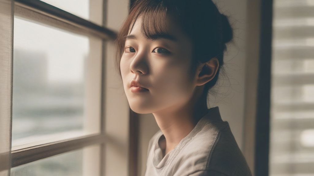 한국 거실 콘센트에 꽂힌 스마트 플러그와 연결된 스탠드 조명