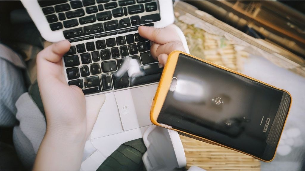 한국 가정집 식탁 위에 놓인 최신 스마트폰과 충전 케이블, 충전 중임을 나타내는 화면